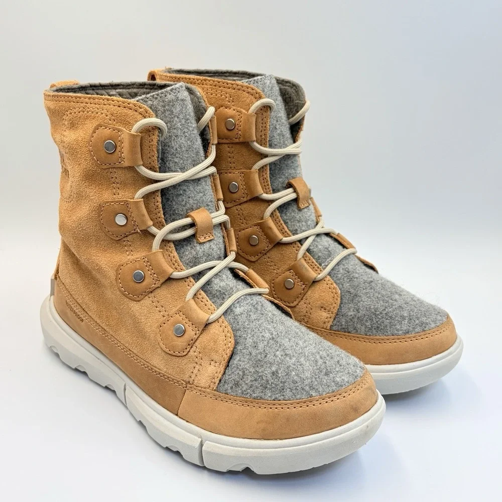 Sorel Explorer II Joan Felt NL4460-253 Women's Size 7.5 Camel Waterproof Boots
